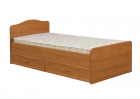 Кровать одинарная с ящиками 800-1 без матраса (круглые спинки) Вишня Оксфорд в Берёзовке - beryozovka.katalogmebeli.com | фото
