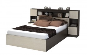 Кровать с прикроватным блоком КР 552 Спальня Basya (венге/белфорт) в Берёзовке - beryozovka.katalogmebeli.com | фото