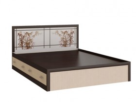 Кровать с ящиками 1,6м Мальта (Дуб венге/Дуб беленый) в Берёзовке - beryozovka.katalogmebeli.com | фото