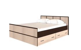 Кровать Сакура с настилом и ящиками 1,4 (Венге/Лоредо) в Берёзовке - beryozovka.katalogmebeli.com | фото 1