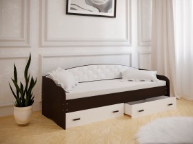 Кровать Софа-7 с мягкой спинкой (800х1900) Венге/ Белый в Берёзовке - beryozovka.katalogmebeli.com | фото