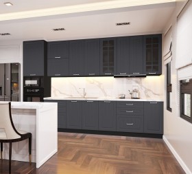 Кухонный гарнитур 1,8м Луксор высокие модули (Клен серый/корпус венге) в Берёзовке - beryozovka.katalogmebeli.com | фото