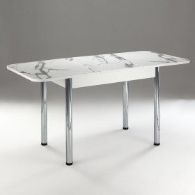 Кухонный стол 1100*700/400 ф 2 Пластик, мрамор белый в Берёзовке - beryozovka.katalogmebeli.com | фото 2