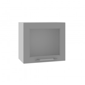 Квадро ВПГС 500 шкаф верхний горизонтальный со стеклом высокий (Лунный свет/корпус Серый) в Берёзовке - beryozovka.katalogmebeli.com | фото