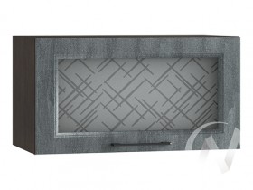 Либерти Шкаф верхний горизонтальный со стеклом ШВГС 609 (Холст грей/корпус венге) в Берёзовке - beryozovka.katalogmebeli.com | фото