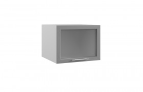 Лофт ГВПГС 600 шкаф верхний горизонтальный глубокий со стеклом высокий (Бетон светлый/корпус Серый) в Берёзовке - beryozovka.katalogmebeli.com | фото