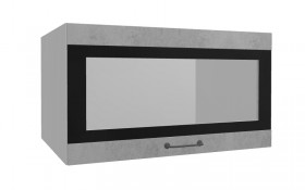 Лофт ВПГСФ 800 шкаф верхний горизонтальный со стеклом высокий с фотопечатью (Бетон светлый/корпус Серый) в Берёзовке - beryozovka.katalogmebeli.com | фото