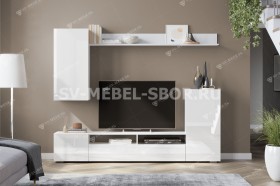 Мебель для гостиной МГС 4 (Белый/Белый глянец) в Берёзовке - beryozovka.katalogmebeli.com | фото