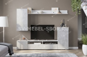 Мебель для гостиной МГС 4 (Белый/Цемент светлый) в Берёзовке - beryozovka.katalogmebeli.com | фото