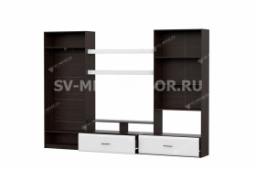 Мебель для гостиной МГС 7 Исполнение 1 Дуб Венге/Белый глянец в Берёзовке - beryozovka.katalogmebeli.com | фото