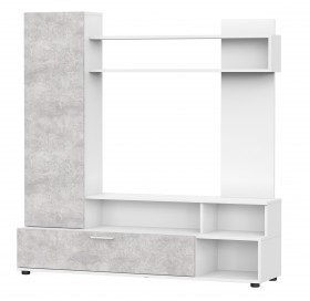 Мебель для гостиной "МГС 9" Белый / Цемент светлый в Берёзовке - beryozovka.katalogmebeli.com | фото