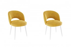 Набор стульев Моли 2 шт (жёлтый велюр/белый) в Берёзовке - beryozovka.katalogmebeli.com | фото