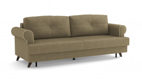 Оливер / диван - кровать 3-х местн. (еврокнижка) (велюр велутто коричневый 23 в Берёзовке - beryozovka.katalogmebeli.com | фото