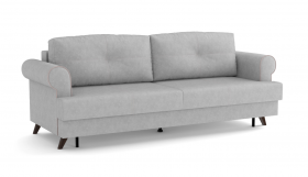 Оливер / диван - кровать 3-х местн. (еврокнижка) (велюр велутто серебряный 52 в Берёзовке - beryozovka.katalogmebeli.com | фото