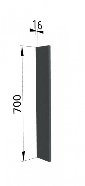 Панель торцевая ПТ 400 Квадро (для шкафа торцевого верхнего) Железо в Берёзовке - beryozovka.katalogmebeli.com | фото