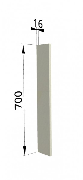 Панель торцевая ПТ 400 Квадро (для шкафа торцевого верхнего) Ваниль кожа в Берёзовке - beryozovka.katalogmebeli.com | фото