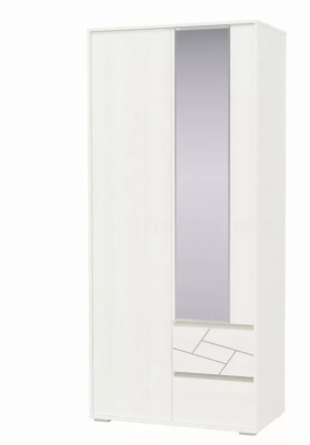 Шкаф 2-х дверный с ящиками Аделина 1000 Рамух белый в Берёзовке - beryozovka.katalogmebeli.com | фото