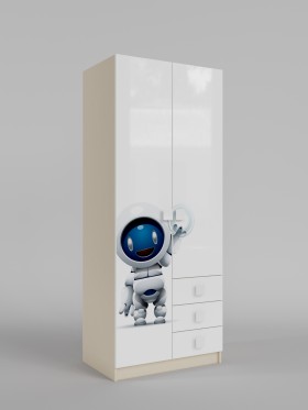 Шкаф 2-х створчатый с ящиками Санни (Белый/корпус Клен) в Берёзовке - beryozovka.katalogmebeli.com | фото