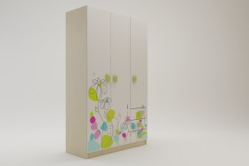 Шкаф 3-х створчатый с ящиками Флёр (Белый/корпус Клен) в Берёзовке - beryozovka.katalogmebeli.com | фото