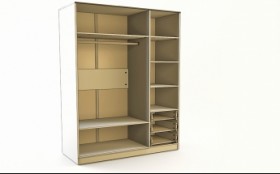 Шкаф 3-х створчатый с ящиками Флёр (Белый/корпус Выбеленное дерево) в Берёзовке - beryozovka.katalogmebeli.com | фото 2