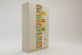 Шкаф 3-х створчатый с ящиками Клаксон (Бежевый/корпус Клен) в Берёзовке - beryozovka.katalogmebeli.com | фото