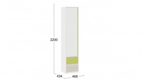 Шкаф для белья комбинированный «Сканди» Дуб Гарден/Белый/Зеленый в Берёзовке - beryozovka.katalogmebeli.com | фото 4