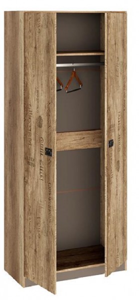 Шкаф для одежды «Пилигрим» (Дуб Каньон светлый, Фон серый) в Берёзовке - beryozovka.katalogmebeli.com | фото 2