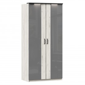 Техно ЛД 678.130.000.007 Шкаф 2-хстворчатый с комбинированными дверями (Дуб Крафт белый/Серый шифер) в Берёзовке - beryozovka.katalogmebeli.com | фото