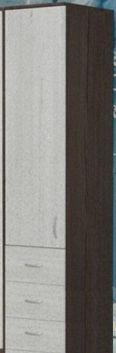 Шкаф-пенал №2 (закрытый) Бодего темный/Винтерберг в Берёзовке - beryozovka.katalogmebeli.com | фото