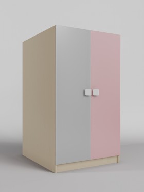Шкаф под кровать второго яруса Грэйси (Розовый/Серый/корпус Клен) в Берёзовке - beryozovka.katalogmebeli.com | фото