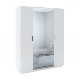Шкаф с зер. 4 двери М22 Спальня Тиффани (белый текстурный) в Берёзовке - beryozovka.katalogmebeli.com | фото 1