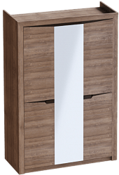Шкаф трехдверный Соренто Дуб стирлинг/Кофе структурный матовый в Берёзовке - beryozovka.katalogmebeli.com | фото