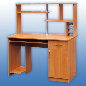 Компьютерный стол 1 с надстройкой (Венге/Дуб выбеленный) в Берёзовке - beryozovka.katalogmebeli.com | фото 3