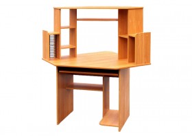 Угловой компьютерный стол (Вишня Оксфорд) в Берёзовке - beryozovka.katalogmebeli.com | фото 1