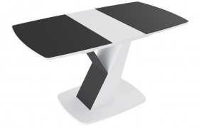 Стол обеденный «Гарда» Тип 1 (Белый/Стекло матовое черный графит) в Берёзовке - beryozovka.katalogmebeli.com | фото 5