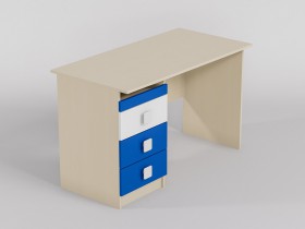 Стол (прямая столешница) Скай люкс (Синий/Белый/корпус Клен) в Берёзовке - beryozovka.katalogmebeli.com | фото