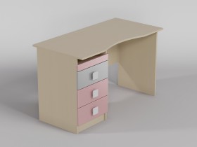 Стол (столешница с выемкой) Грэйси (Розовый/Серый/корпус Клен) в Берёзовке - beryozovka.katalogmebeli.com | фото