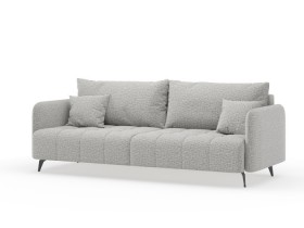 Валериан диван трёхместный прямой Светло-серый, ткань RICO FLEX 108 в Берёзовке - beryozovka.katalogmebeli.com | фото